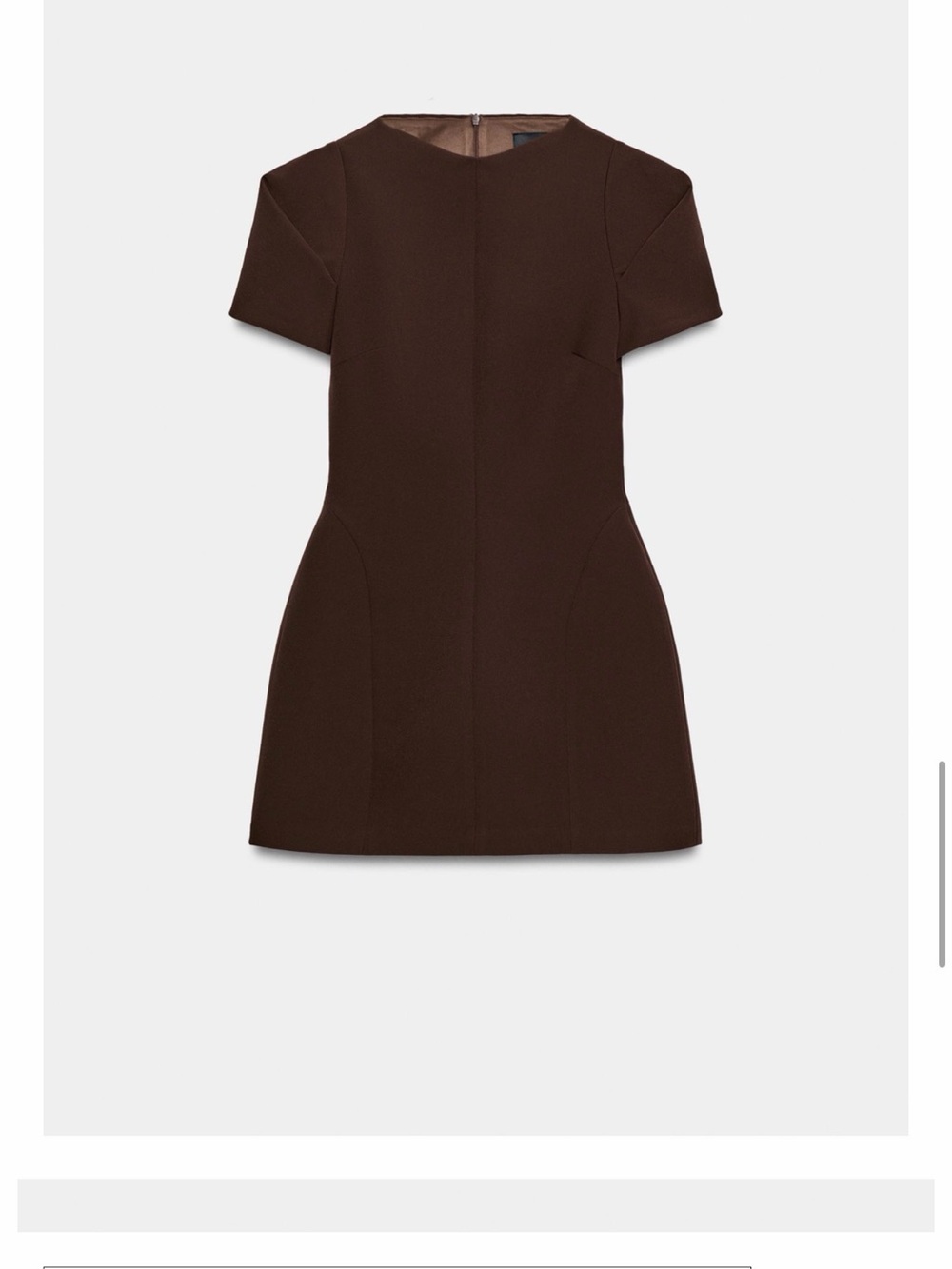 Zara Brown Short Sleeve Shift Dress